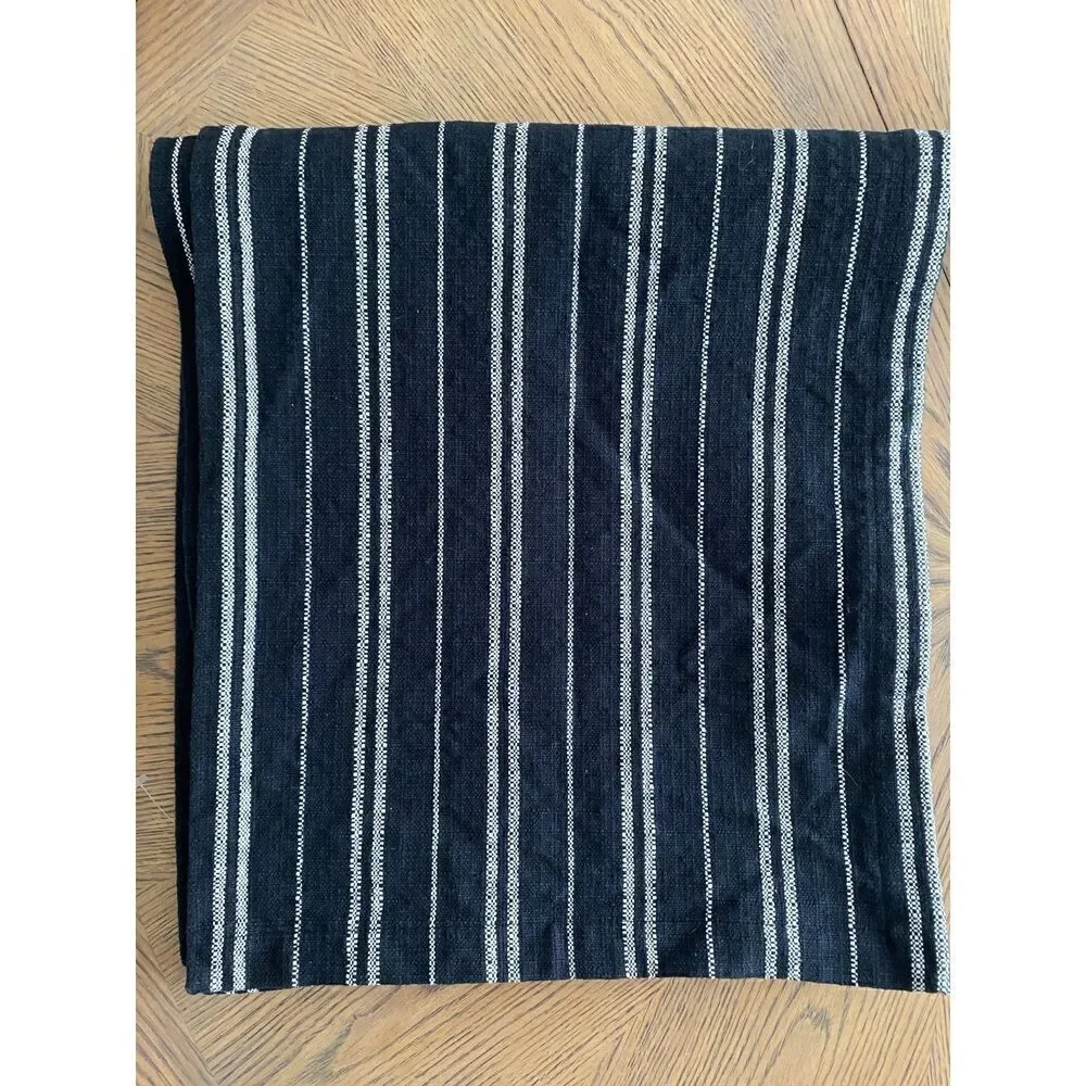 Split P Black and Cream Farmhouse Ticking Striped 15x70” Table Runner
